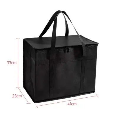Large Aluminium Foil Insulated Takeaway Bag, Portable Non-Woven Thermal Bag - 12