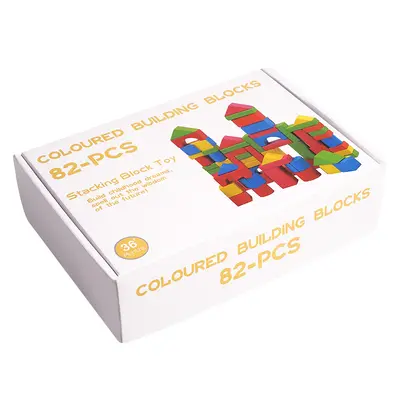 Wooden Children's Building Blocks, Colorful Large Pieces, Ages 3-6 Educational Toy - 7