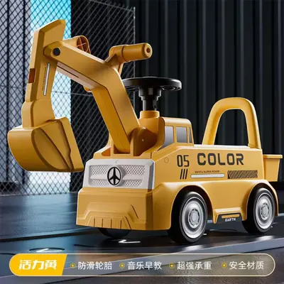 Ride-On Children's Excavator Engineering Vehicle with Slide - 7