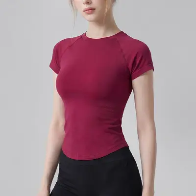Women's Seamless Yoga Short-Sleeve Top, Breathable, Quick-Dry - 7