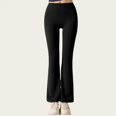 Women's Loose Yoga Flare Pants, High-Elastic Nylon - 8