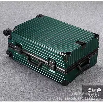 Aluminum Frame Combination Lock Suitcase with Universal Wheels - 3