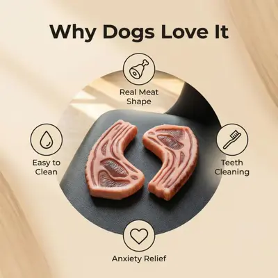 Üretici Doğrudan Tedarik Evcil Hayvan Dayanıklı Sıkıcılığı Giderici Etkileşimli Köpek Çiğneme Oyuncağı Yaratıcı Et Parçası Şeklinde Kauçuk Oyuncak Stoktan Toptan Satış