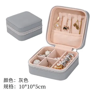 Leather jewelry box ring box portable travel jewelry storage box bracelet necklace jewelry storage box cross-border wholesale - 8