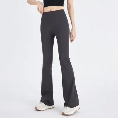 Flared Trousers Women High Waist Slim Fit Micro Flare Pants High Stretch Sports Fitness Slimming Breathable Yoga Pants