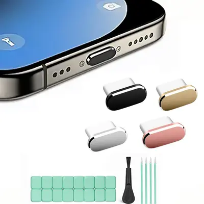 Handy-Staubschutzstöpsel-Set USB C Staubschutzstöpsel für iPhone 15 / 16 Staubschutz-Reinigungsset