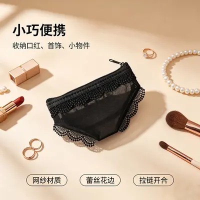 Pink Triangle Mesh Pencil Case Transparent Portable Compact Student Storage Bag INS Style Korean Trendy Fun Bag Korean Style - 9