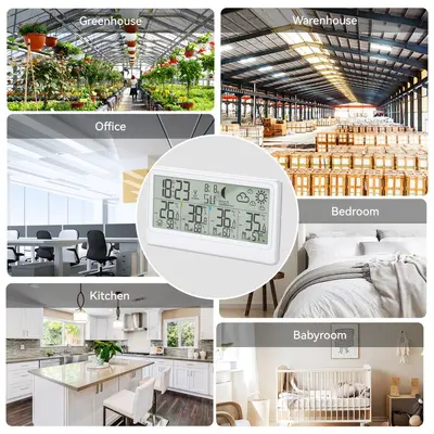 Wireless Weather Station with Large Display, Temperature and Humidity Meter - 4