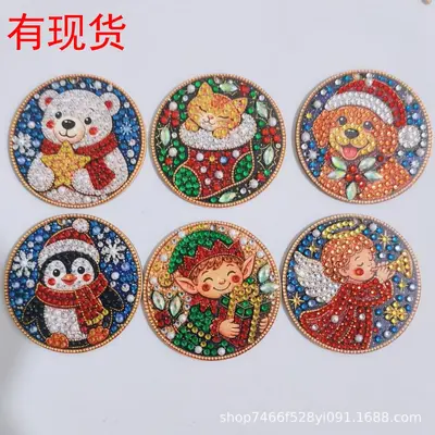 6-teiliges Weihnachts-Holzornament-Set, DIY