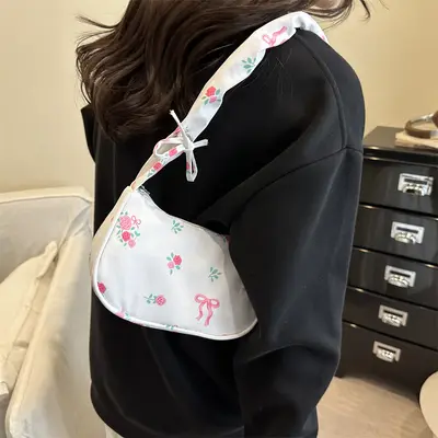 2026 Bow-Print Casual Single-Shoulder Bag, Lightweight Underarm Bag - 4