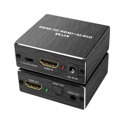 Optical Fiber 4K*2K 5.1 HDTV Audio Separator with 3.5 Audio Output