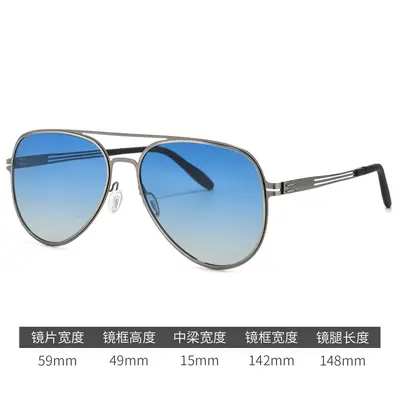 Herren-Sonnenbrille Polarisiert Doppelsteg Piloten-Form Große Größe UV-Schutz - 9