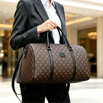 Ledertasche mit Trocken-Nass-Trennung und großem Fassungsvermögen