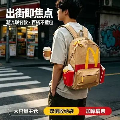 McDonald's Big Fries Day Limited Edition Backpack, Large Capacity Lightweight Travel Bag - 2