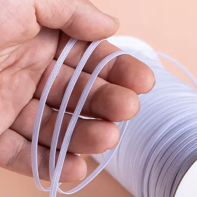 Thin Flat Narrow Elastic Band, High Elasticity, Black, for Trouser Waistbands and Cuffs - 2