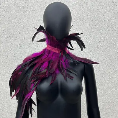 Gotik tarz 11 renk tüy şal, sahne ve maskeli balo kostüm aksesuarı - 11