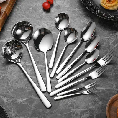 316 Stainless Steel Western Tableware Set, Steak Knife, Fork and Spoon - 1