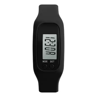 Silicone Digital Pedometer Bracelet Watch with Multifunction LED Display