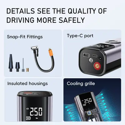 Sınır ötesi araba hava pompası taşınabilir kablosuz hava pompası araba lastiği otomatik yüksek basınçlı şişirme hazinesi cep telefonu şarjı