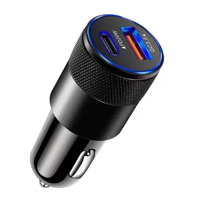 Emniyet çekiçli araba şarjı küçük çelik top araba şarjı dijital ekran sabit 12.5 araba şarjı USB + PD QC3.0 hızlı şarj - 10