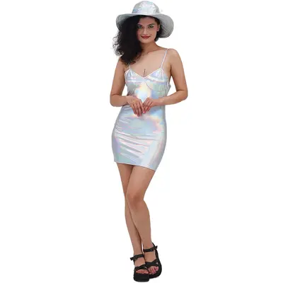 Sexy Hüftrock mit Trägern und Metallic-Pailletten für Partys - 9