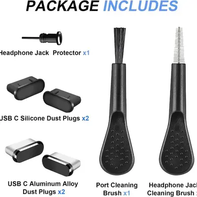 USB-C toz fişi seti 4 adet, temizleyici