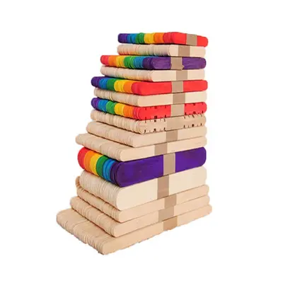 Bunte Holz-Eisstiele, DIY-Bastelmaterial - 6