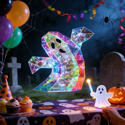 Glowing Short-Arm Ghost Night Light for Halloween and Easter Party Decoration