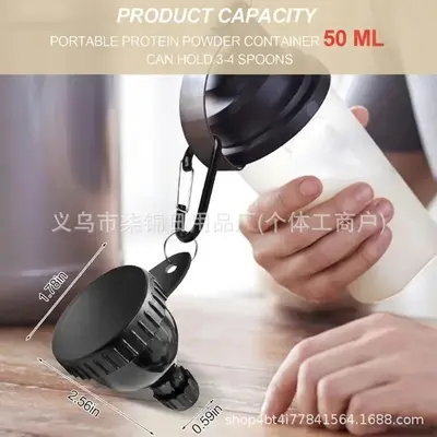 Mini taşınabilir protein tozu hunisi, spor toz kutusu ve süt tozu kaşığı