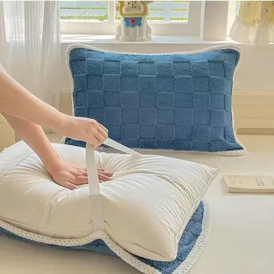Mercan Polar Yastık Havlusu 2'li Set, Kış İçin Sıcak, Saç Yağı Korumalı, Kaymaz - 8