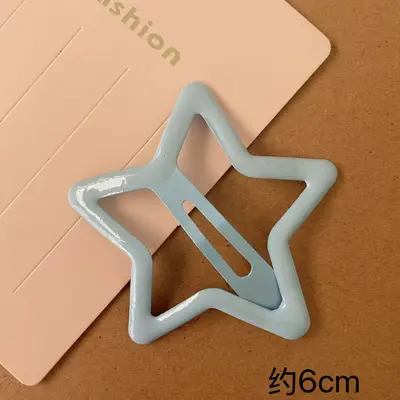 6CM Large Dopamine Candy Color Star Hair Clip Girls Side Bangs Hairpin BB Clip Teen Cute Clip - 11