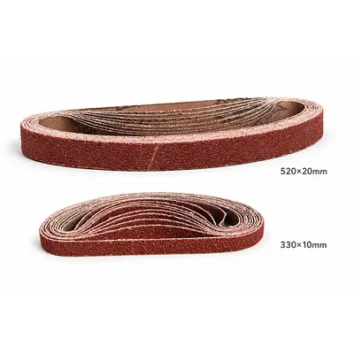 Jinniu KX167 pnömatik zımpara bandı 10x330 ve 20x520, alüminyum oksit