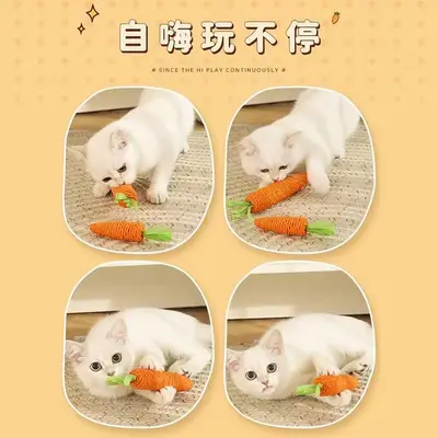 Havuç Çıngıraklı Kedi Oyuncağı, Kedi Oltası - 4