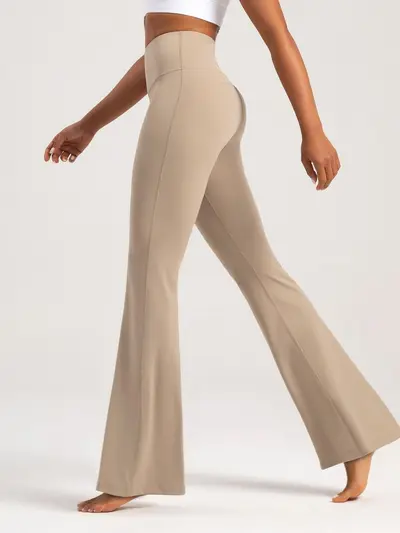 Yogahose mit High-Waist, Nylon 66, Weites Bein, Damen - 3