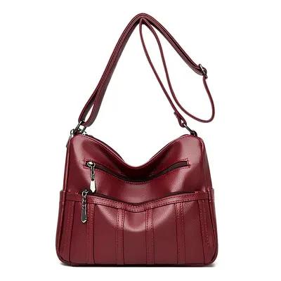 Women's Middle-Aged Mom Bag, Soft Leather Look, Large Capacity - 4