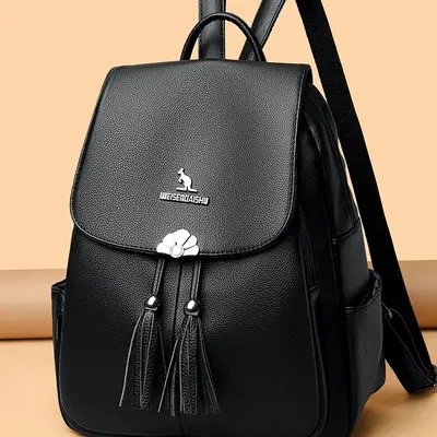 Soft Leather Women's Backpack, Large Capacity, for Daily Use and Travel