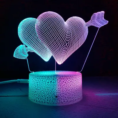 Fabrika doğrudan satış akrilik 3D gece lambası yatak odası başucu masaüstü dokunmatik çocuk hediye LED gece lambası toptan