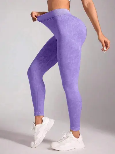 Yüksek Belli Yoga Pantolonu, V Bel Fitilli, Karın Sıkılaştırıcı - 6