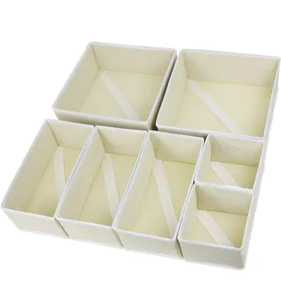 Washable non-woven fabric PP sheet underwear storage box for home use, foldable storage box for wardrobe drawers. - 11