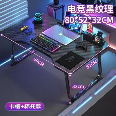 Foldable Study Desk with Large Tabletop, Bedroom - 11