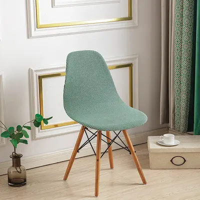 Amazon Kalın Mısır Kadifesi Eames Kabuk Sandalye Kılıfı Toz Geçirmez Aşınmaya Dayanıklı Granül Polar Kavisli Kulüp Sandalye Kılıfı - 11