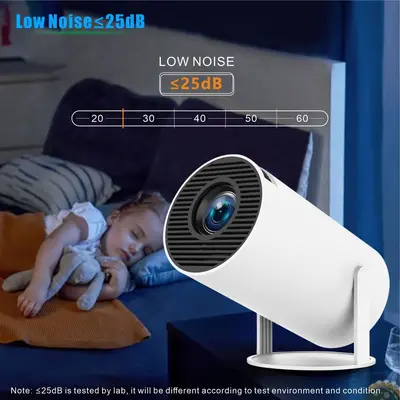 Best-selling HY300Pro projector, compact cylindrical design, portable for home use, high resolution 4K, bedroom wall projection, full screen 723 projection. - 4