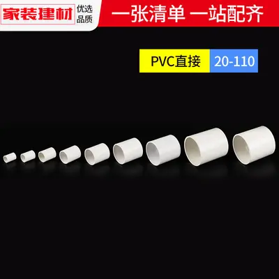 PVC Straight Pipe Fittings for Water Supply, Sizes 20/25/32/40/50/63/75