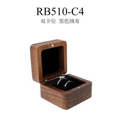 Wooden jewelry box small portable travel ring earring necklace mini jewelry storage box - 10