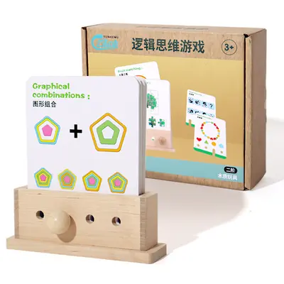 Wooden Children's Logic Game, Geometric Shape and Color Learning Toy - 6