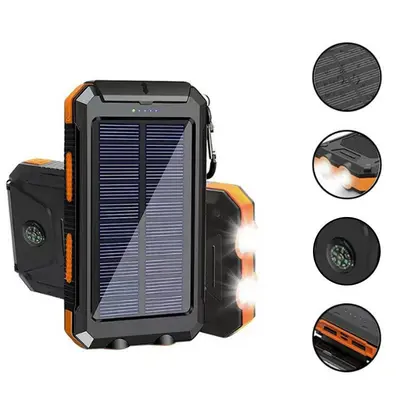 3.6 Çapraz Sınır Outdoor Solar Power Bank 20000mAh Büyük Kapasiteli LED Aydınlatma Su Geçirmez Taşınabilir Şarj Cihazı LOG - 8