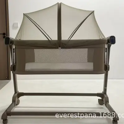 Electric Portable Baby Bed with Cradle Function and Splicing for Newborns - 7