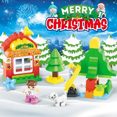 Large particle DIY building blocks, train toy