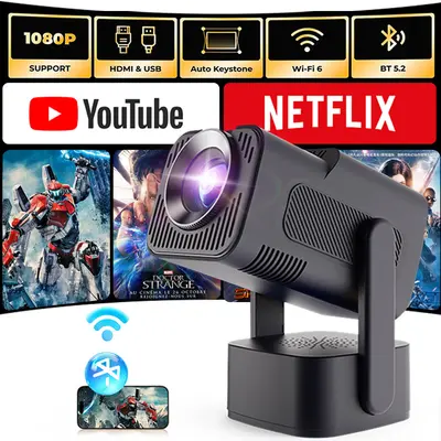 Neuer S320 PLUS Projektor - Drahtlose Bildschirmspiegelung, großes Display, tragbarer HD-Heimprojektor