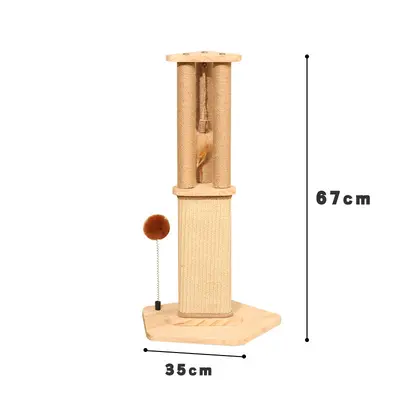 Vertical Sisal Cat Scratching Post, Integrated Cat Tree, Scratch-Resistant - 6